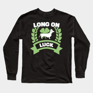 Long On Luck Irish Dachshund Funny St Patricks Day Long Sleeve T-Shirt